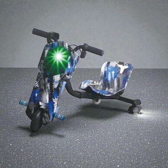 صورة سكوتر درفت صغير أزرق جميلة 36 فولت بثلاث عجلات